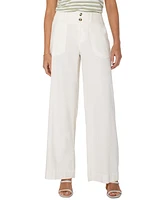 Liverpool Los Angeles Petite Hannah Utility-Detail Flare-Leg Pants