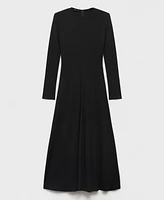 Mango Women's Long Flared Knit Dress