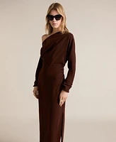 Mango Women's Gathered Details Asymmetrical Dress