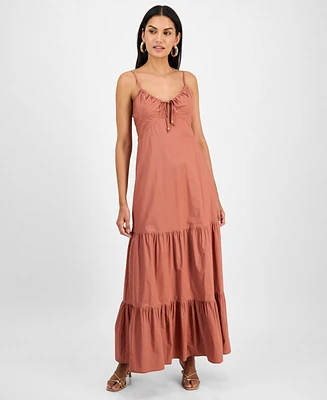 I.n.c. International Concepts Women's Cotton Tiered Maxi Dress, Exclusively at Macy's