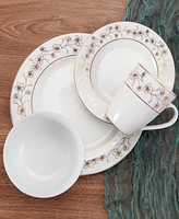 Mikasa Metallic Floral Gold 32-Pc. Dinnerware Set, Service for 8