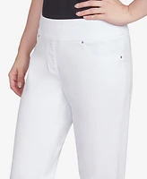 Ruby Rd. Petite Embroidered Extra Stretch White Denim Pants