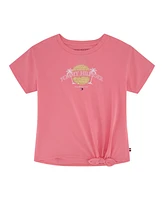 Tommy Hilfiger Big Girls Palm Sequin Side Tie Short Sleeve T-Shirt