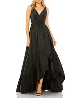 Women's Taffeta Hi-Low Ruffle Gown