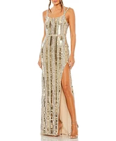 Women's Halter Neck Embellished Detailed Back Gown