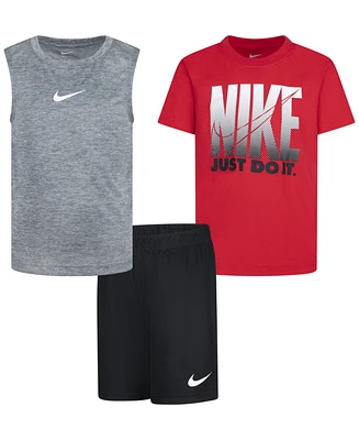 Nike Little Boys 3-Piece T-Shirt Tank and Shorts Set