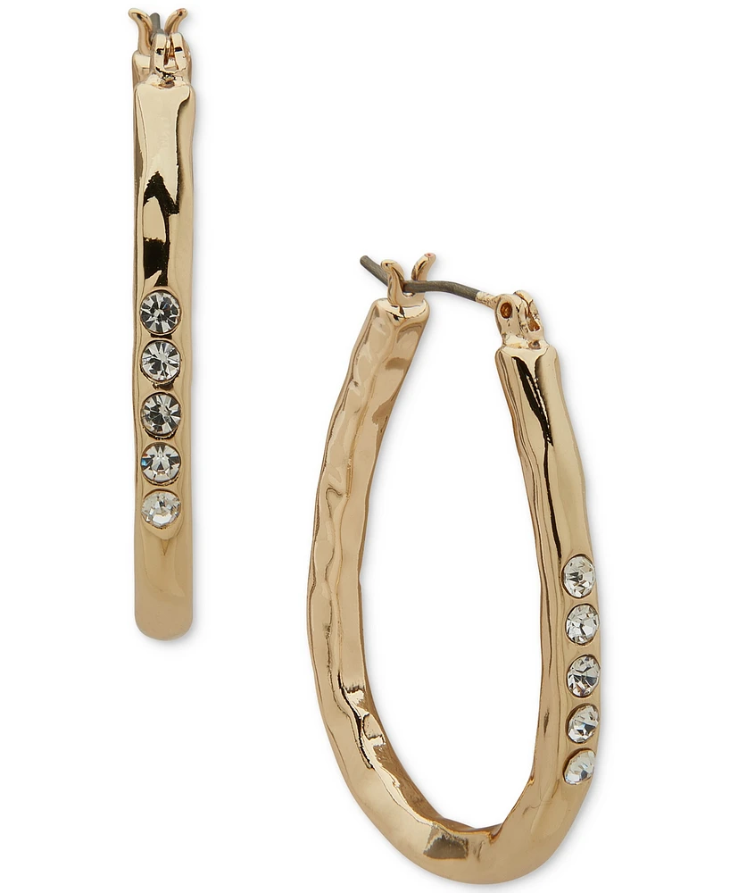 lonna & lilly Gold-Tone Pave Oval Hoop Earrings