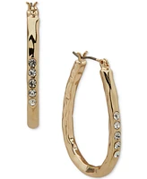 lonna & lilly Gold-Tone Pave Oval Hoop Earrings