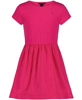 Tommy Hilfiger Big Girls Knit-to-Woven Short-Sleeve Dress