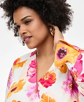 I.n.c. International Concepts Plus Cuffed Surplice Blouse