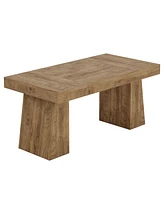 Tribesigns 55-Inch Dining Table for 4-6, Rectangular Room with Sturdy Legs, Wood Kitchen Dinner Table, Farmhouse