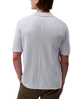 Calvin Klein Men's Textured Pullover Open-Collar Polo Shirt
