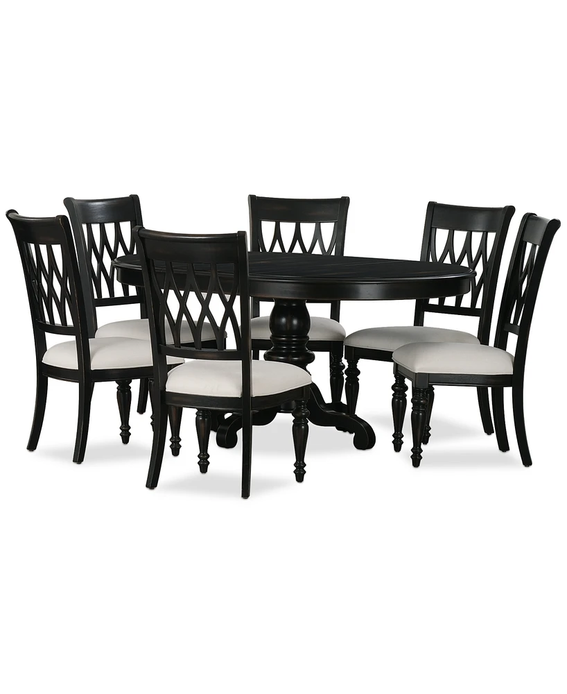 Daria 7-Pc. Dining Set (Round Table & 6 Side Chairs), Created for Macy's