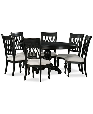 Daria 7-Pc. Dining Set (Round Table & 6 Side Chairs), Created for Macy's