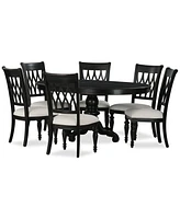 Daria 7-Pc. Dining Set (Round Table & 6 Side Chairs), Created for Macy's