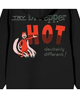 Dr. Pepper Men's Devilishly Different Long Sleeve Black Zip-Up Hooded Sweatshirt-3XL