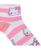 Hello Kitty Women's Friends Character Print 3-Pair Casual Quarter Crew Socks