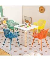 4 Pieces Kids Chairs with Curved Backrest and Ergonomic Armrests