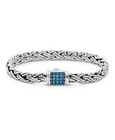 Swiss Blue Topaz Sterling Silver Paddy Oval 7mm Chain Bracelet X Large 8.5 In