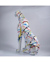 Modern Resin Leopard Sculpture, Large Home Decor