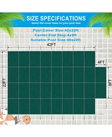 Pool Safety Cover for 20x40ft Rectangular Pools, with Step, High-Strength Mesh, Excellent Drainage