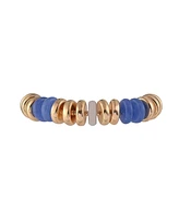 Laundry by Shelli Segal Gold Tone and Multi Color Disc 2pc Stretch Bracelet Set