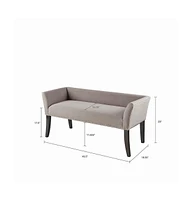 Upholstered Accent Bench with Nailhead Trim and Solid Wood Legs-The Pop Home