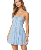 Edikted Women's Liora Lacey Cotton Mini Dress