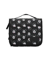 Disney Mickey Mouse Heads 6.5" Black Folding Hanging Toiletry Travel Bag