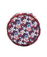 Disney Stitch Hibiscus Print Round Blue 5" Travel Box Organizer