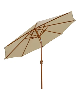 8.5 ft Outdoor Patio Umbrella with Push Button Tilt and Crank