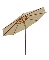 8.5 ft Outdoor Patio Umbrella with Push Button Tilt and Crank