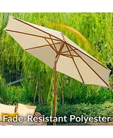 8.5 ft Outdoor Patio Umbrella with Push Button Tilt and Crank