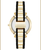 Nine West Women's Quartz Silicone and Gold-Tone Metal Alloy Watch