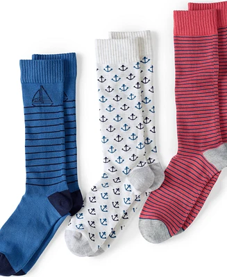 Lands' End Men's Novelty Dress Socks 3 Pack