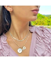 The Lovery Mother of Pearl Bar Necklace 14K Gold