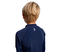 NoNetz Boys & Girls Long Sleeve No-Rash Rash Guards With Skin Safe Zipper
