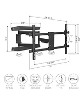 ProMounts Premium Articulating / Full Motion Tv Wall Mount For 42" to 75" TVs Up to 90lbs
