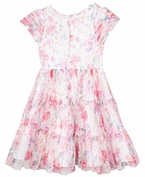 Rare Editions Toddler and Little Girls Floral Mesh Social Dress