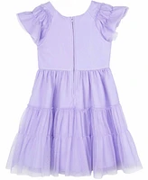 Rare Editions Little and Toddler Girls Tonal Glitter Mesh Social Dress