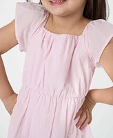 Rare Editions Toddler and Little Girls Tiered Ruched Eyelet Dress