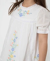Rare Editions Little and Toddler Girls Cross Stitch Embroidered Dress