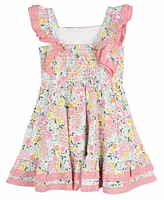 Rare Editions Little and Toddler Girls Floral Crochet Dress