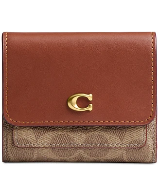 Coach Mila Small Flap Wallet in Signature Canvas