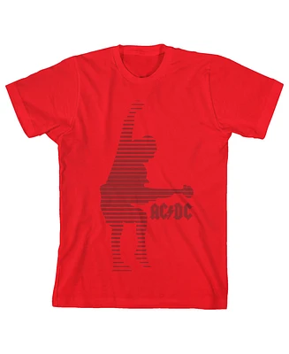 Acdc Red Angus Young Silhouette Youth Short Sleeve Crew Neck Tee-xl