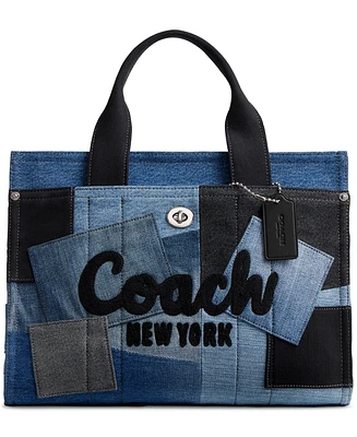 Coach Medium Patchwork Denim Cargo Tote Bag