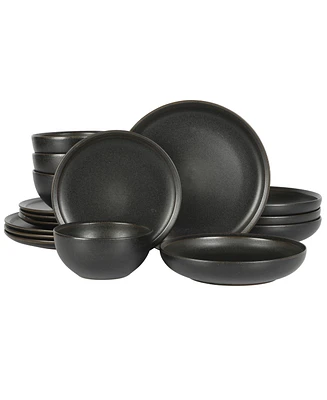 Gibson Elite Beckett Stoneware Matte Reactive Glaze 16 Pc. Dinnerware Set, Service for 4