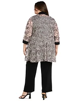 R & M Richards Plus 2-Pc. Soutache Layered-Look Jacket Pants Set
