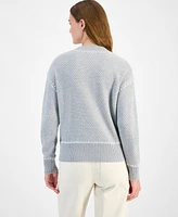 And Now This Women's Whip Stitch Dropped-Shoulder Cotton Sweater, Regular & Petites, Exclusively at Macy's