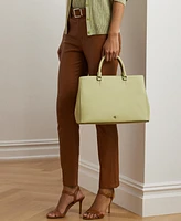 Lauren Ralph Lauren Crosshatch Leather Large Hanna Satchel